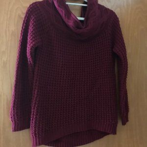 Deep red Cowel-Neck Sweater